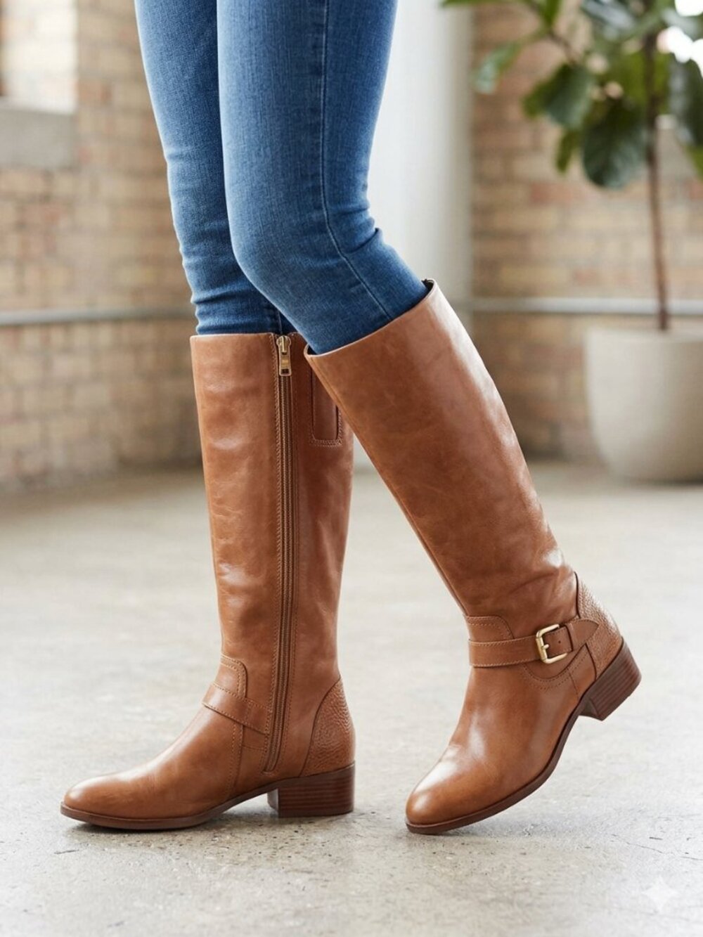 Sole Bound by Baretraps Leather Knee High Riding Boots Brown with Shapers Sz 6M